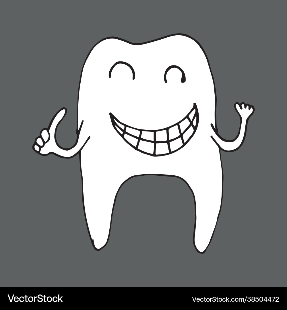 Funny tooth character with caries and without Funny tooth character with caries and without vector image