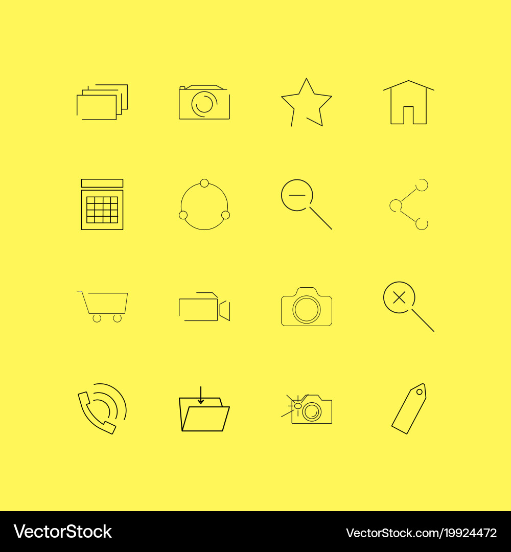 Interface linear icon set simple outline icons vector image