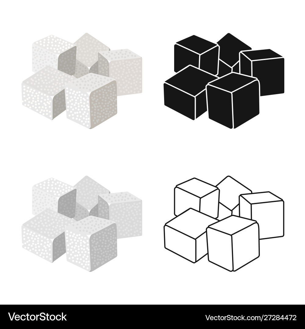 Isolated object cube and cane sign web element Vector Image