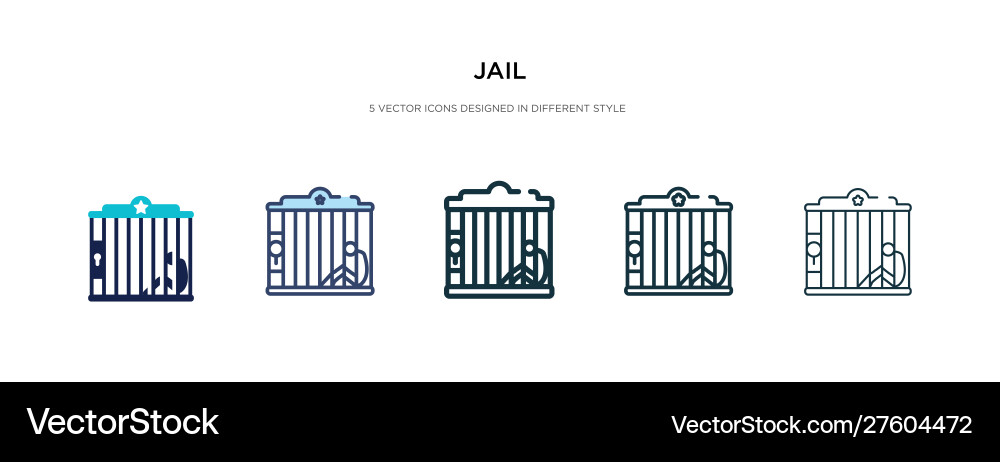 Jail Icons - Multiple Styles vector image