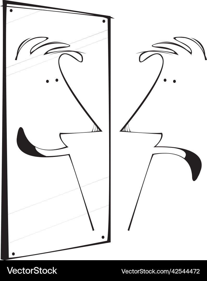 Man version of himself in the mirror Vector Image