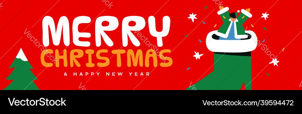 Merry year santa claus kid banner Merry year santa claus kid banner vector image