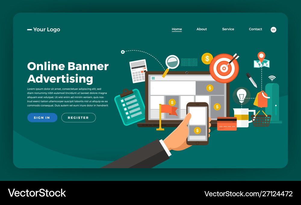 Mock-up design website flat concept Mock-up design website flat concept vector image