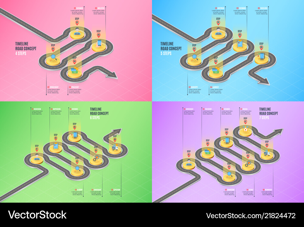 Navigation Map Timeline Concept Vector Image