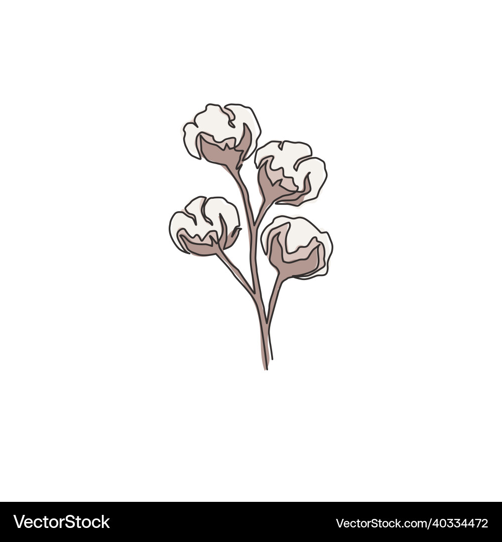 One continuous line drawing of whole soft One continuous line drawing of whole soft Vector Image