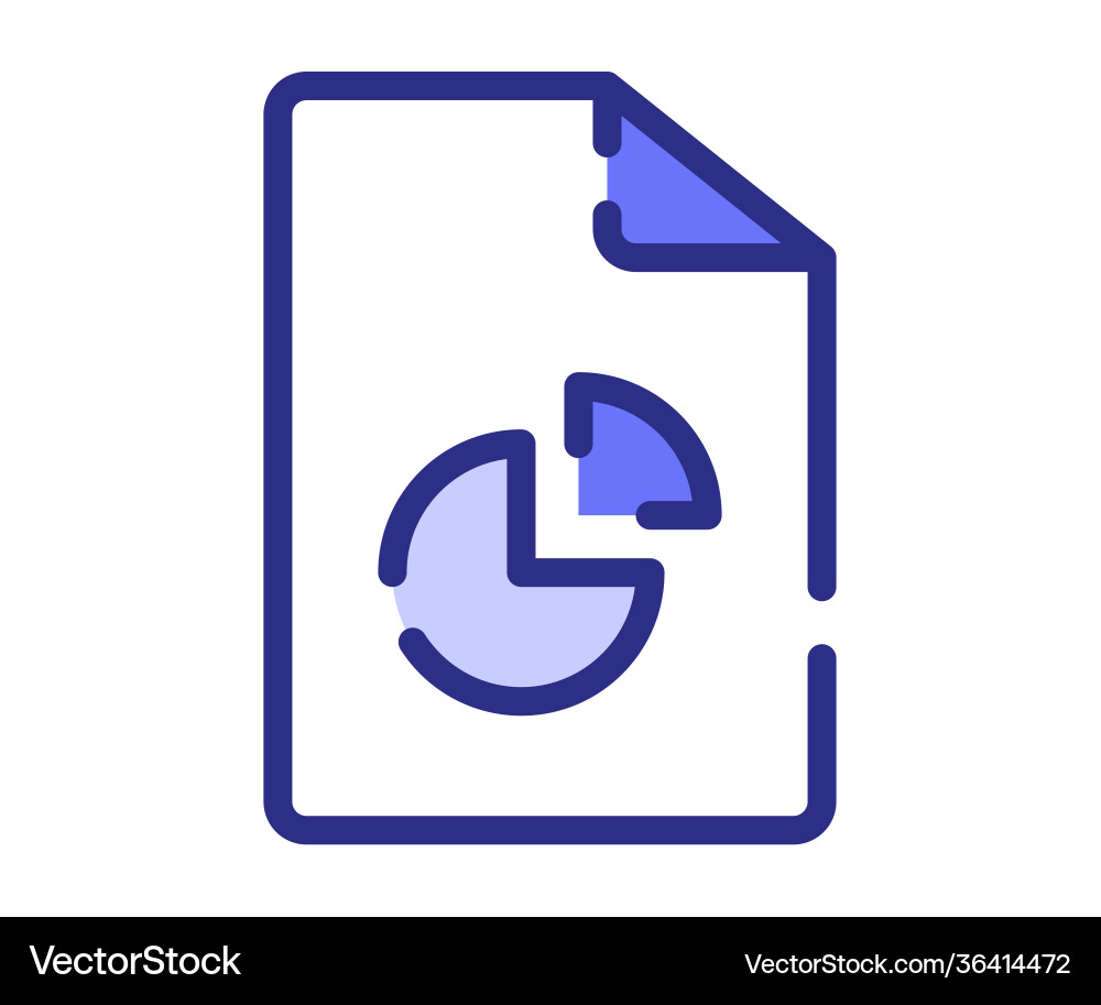 Pie chart report document single isolated icon Pie chart report document single isolated icon vector image
