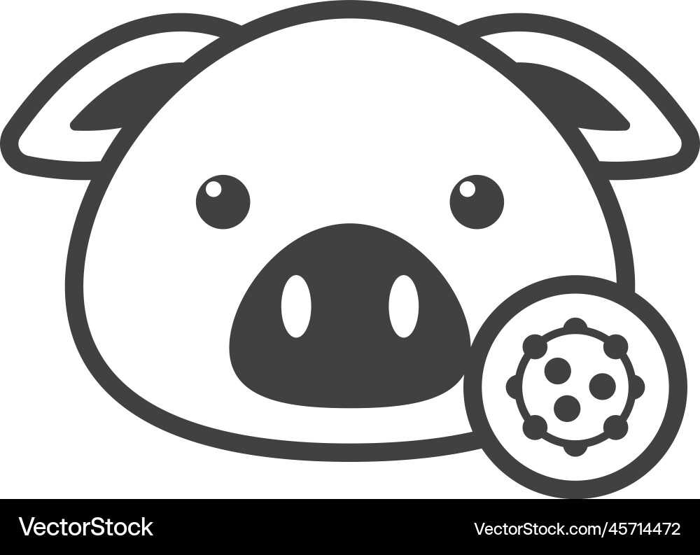 Pig and virus in minimal style Pig and virus in minimal style Vector Image