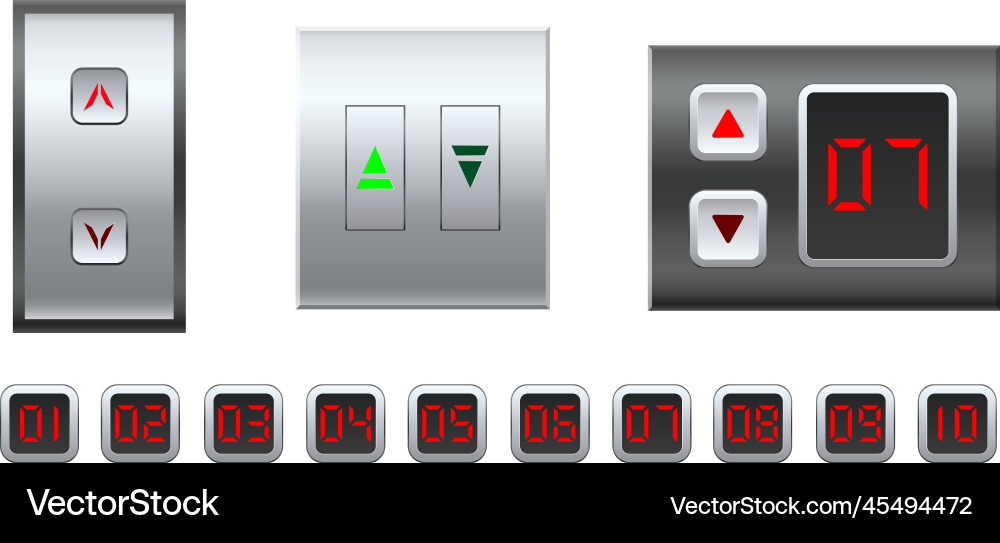 Realistic Elevator Buttons vector image