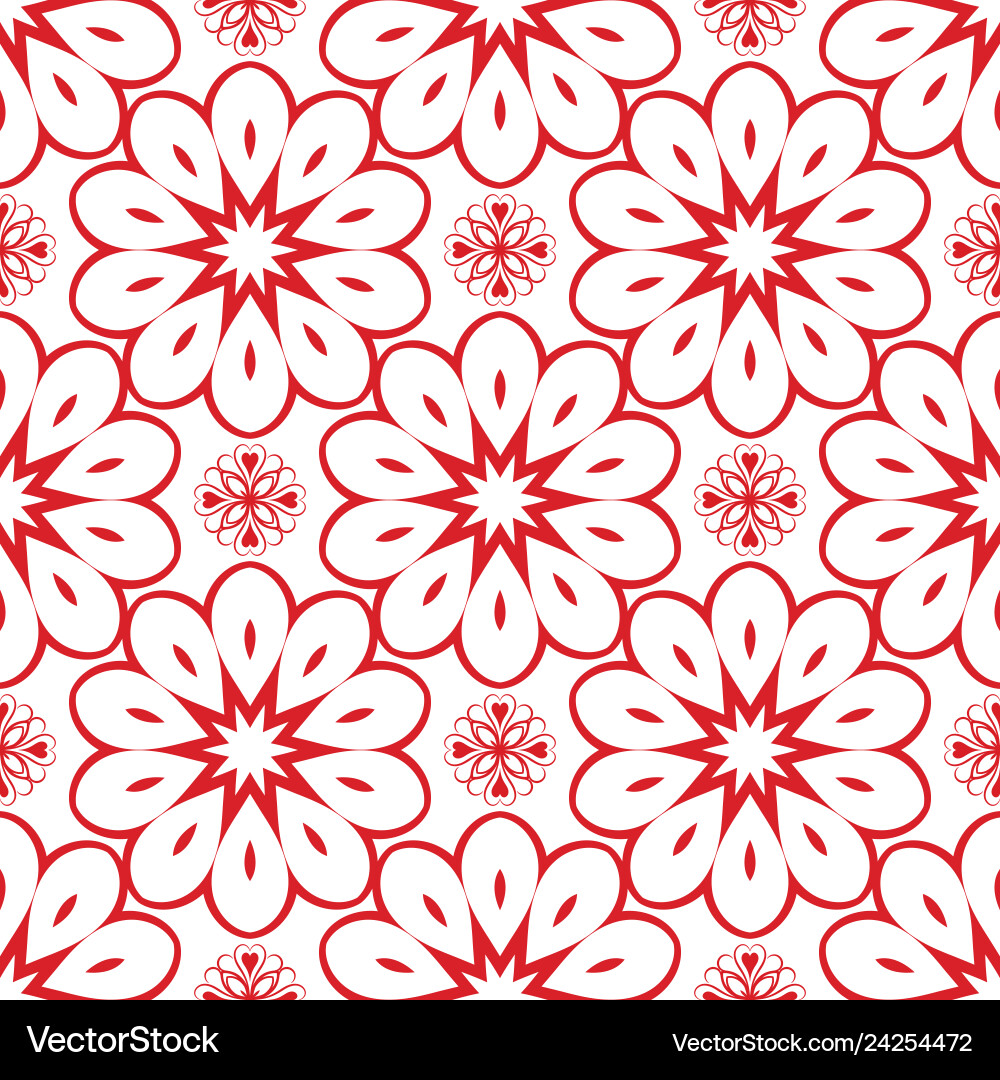 Red flower seamless pattern for background Red flower seamless pattern for background Vector Image