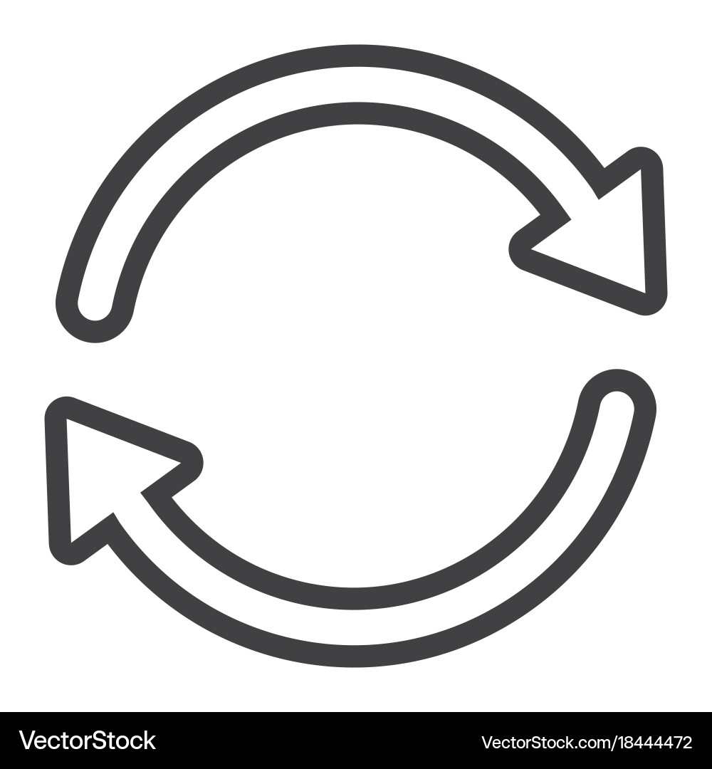 Sync line icon web and mobile refresh sign vector image
