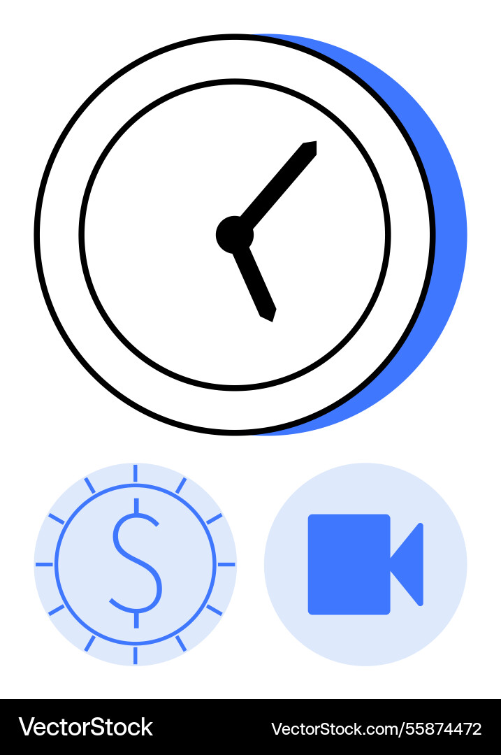 Time management concept with clock currency Vector Image