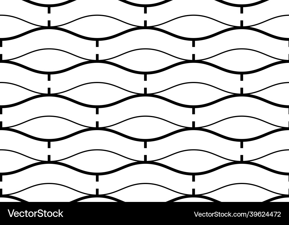 Variation of wave pattern in decorative style vector image