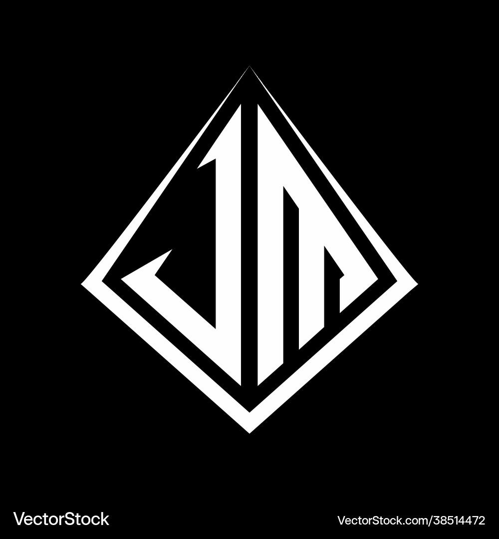 Vm logo letters monogram with prisma shape design Vector Image