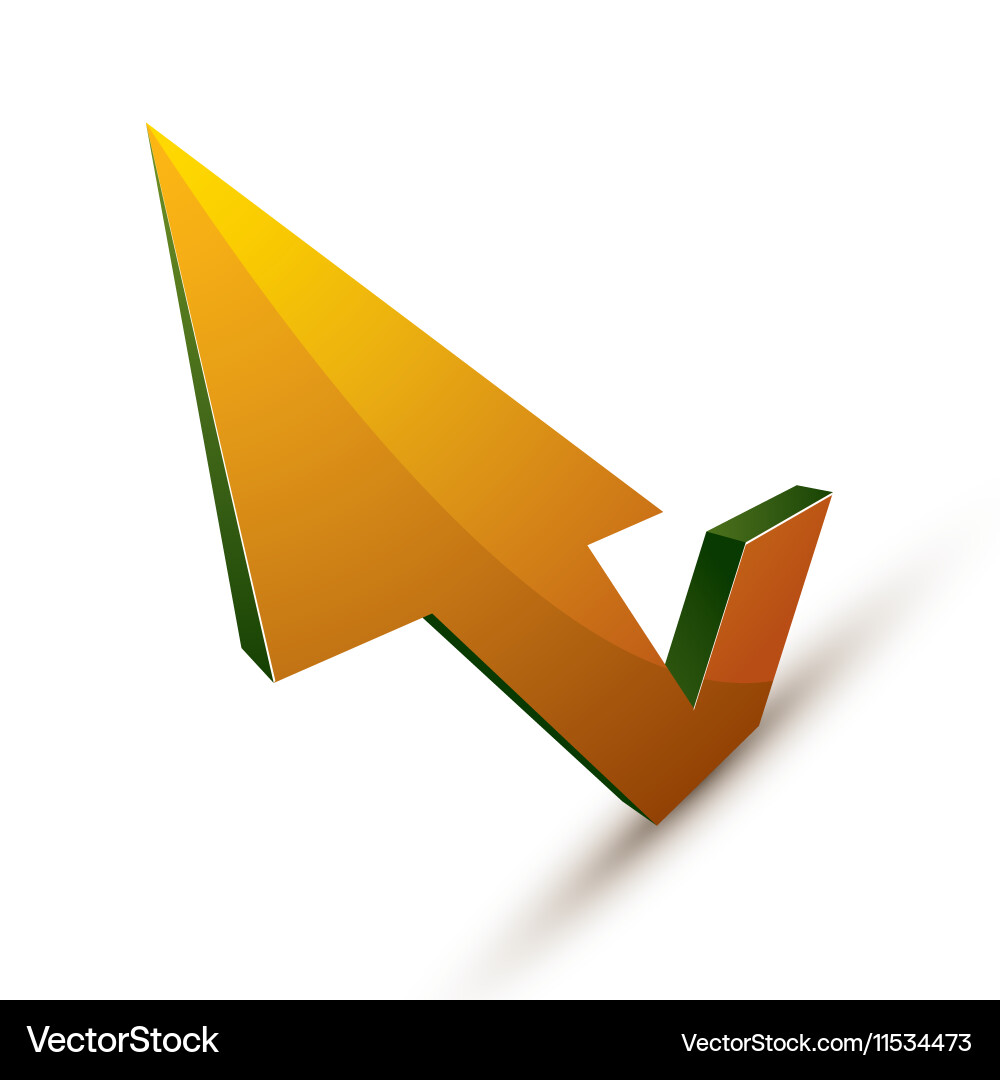 3d abstract symbol with an arrow in the shape Vector Image