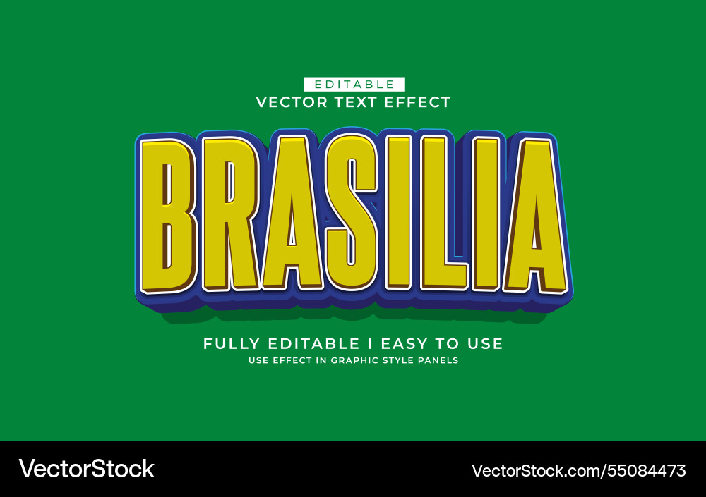 3d editable text effect typography style template 3d editable text effect typography style template vector image