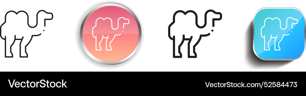 Camel icon thin linear regular and button style Camel icon thin linear regular and button style Vector Image