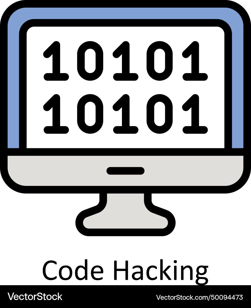 Code hacking filled outline icon style illu Vector Image