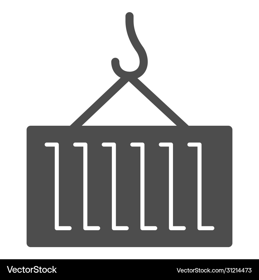 Container and hook solid icon logistic Container and hook solid icon logistic Vector Image