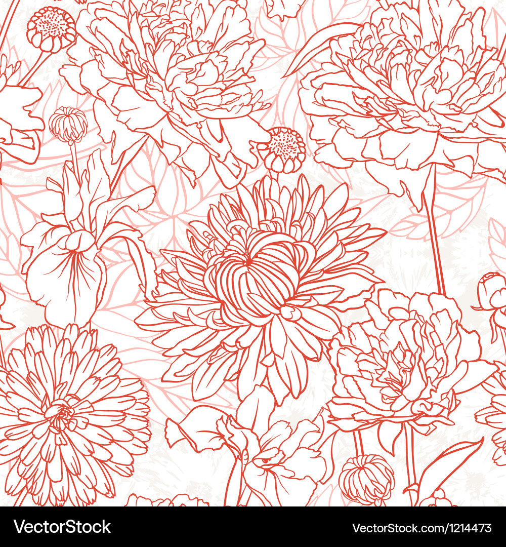 Delicate Floral Seamless Pattern vector image