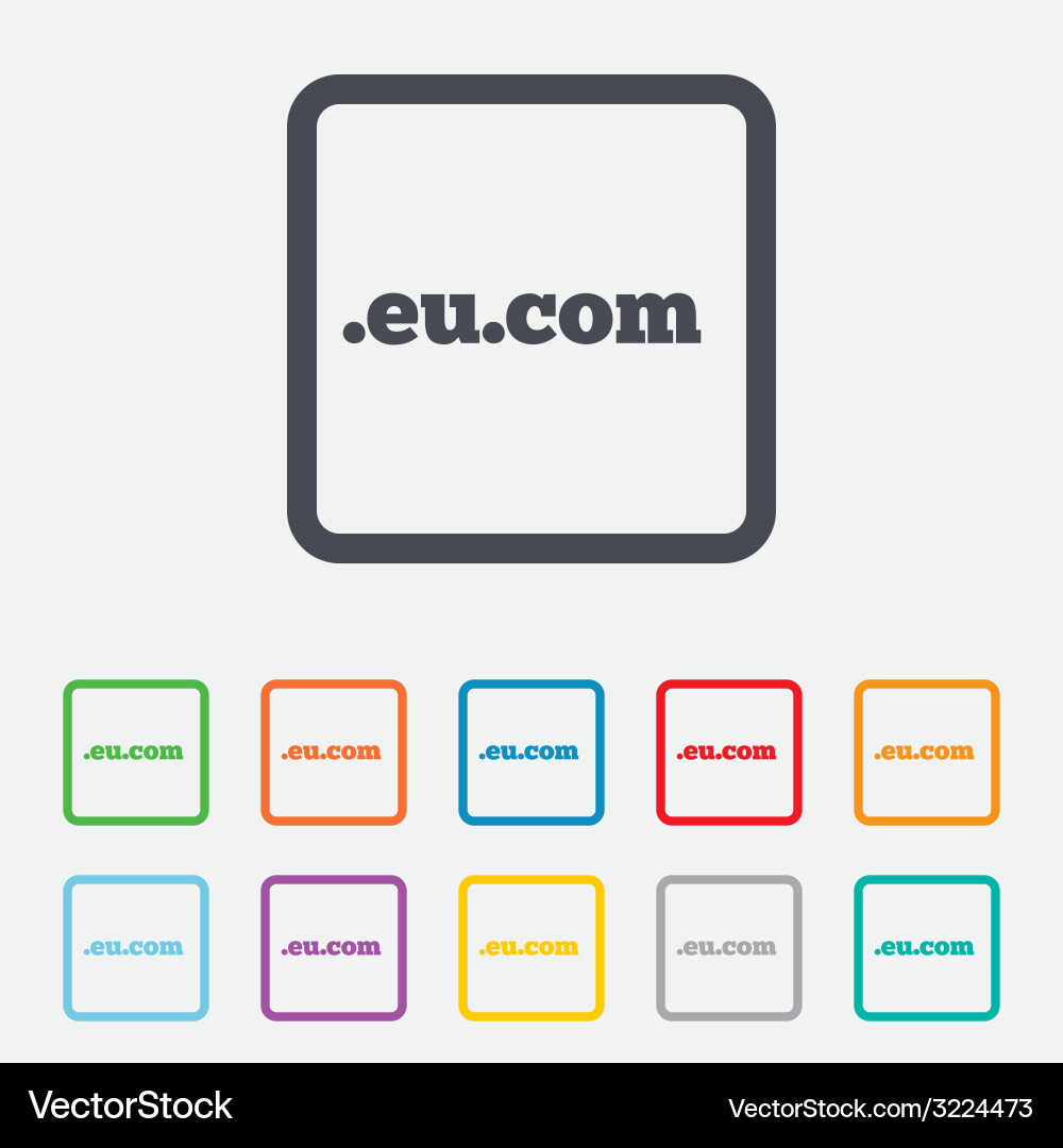 Domain eucom sign icon internet subdomain vector image