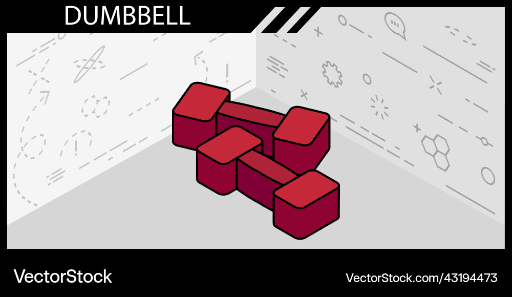 Dumbbell isometric design icon web 3d colorful Dumbbell isometric design icon web 3d colorful vector image