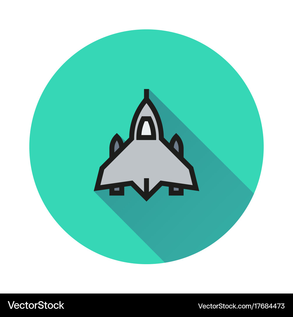 Fighter airplane icon on white background Vector Image