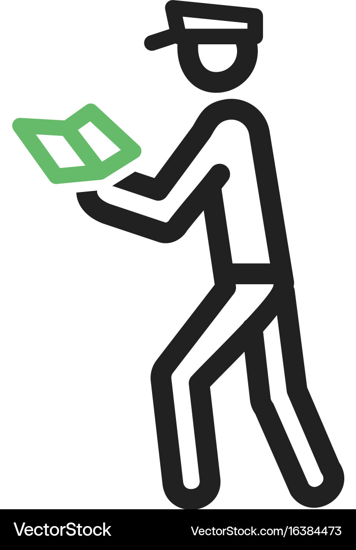 Guard checking passport Vector Image