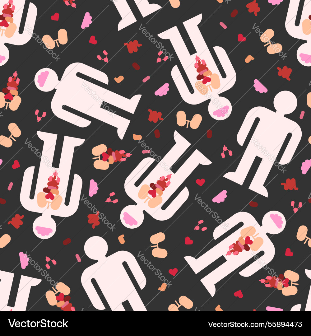 Internal organs simple shape pattern seamless Internal organs simple shape pattern seamless vector image