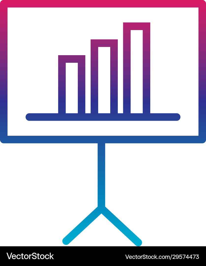 Isolated workflow bars board gradient line style vector image