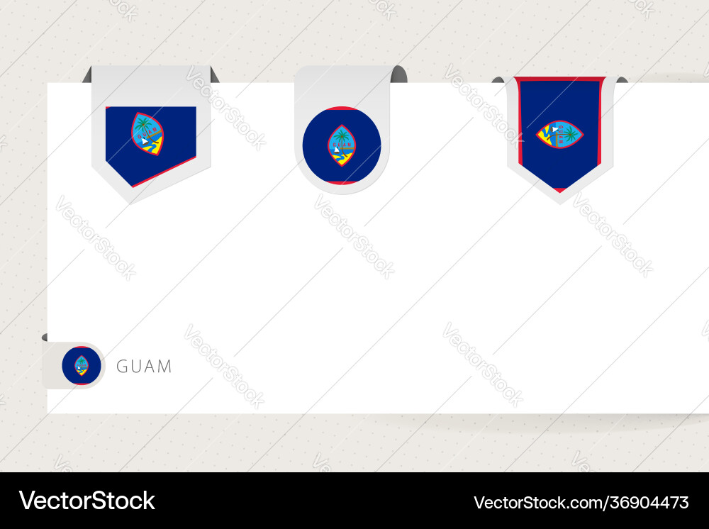 Label flag collection guam in different shape Label flag collection guam in different shape vector image