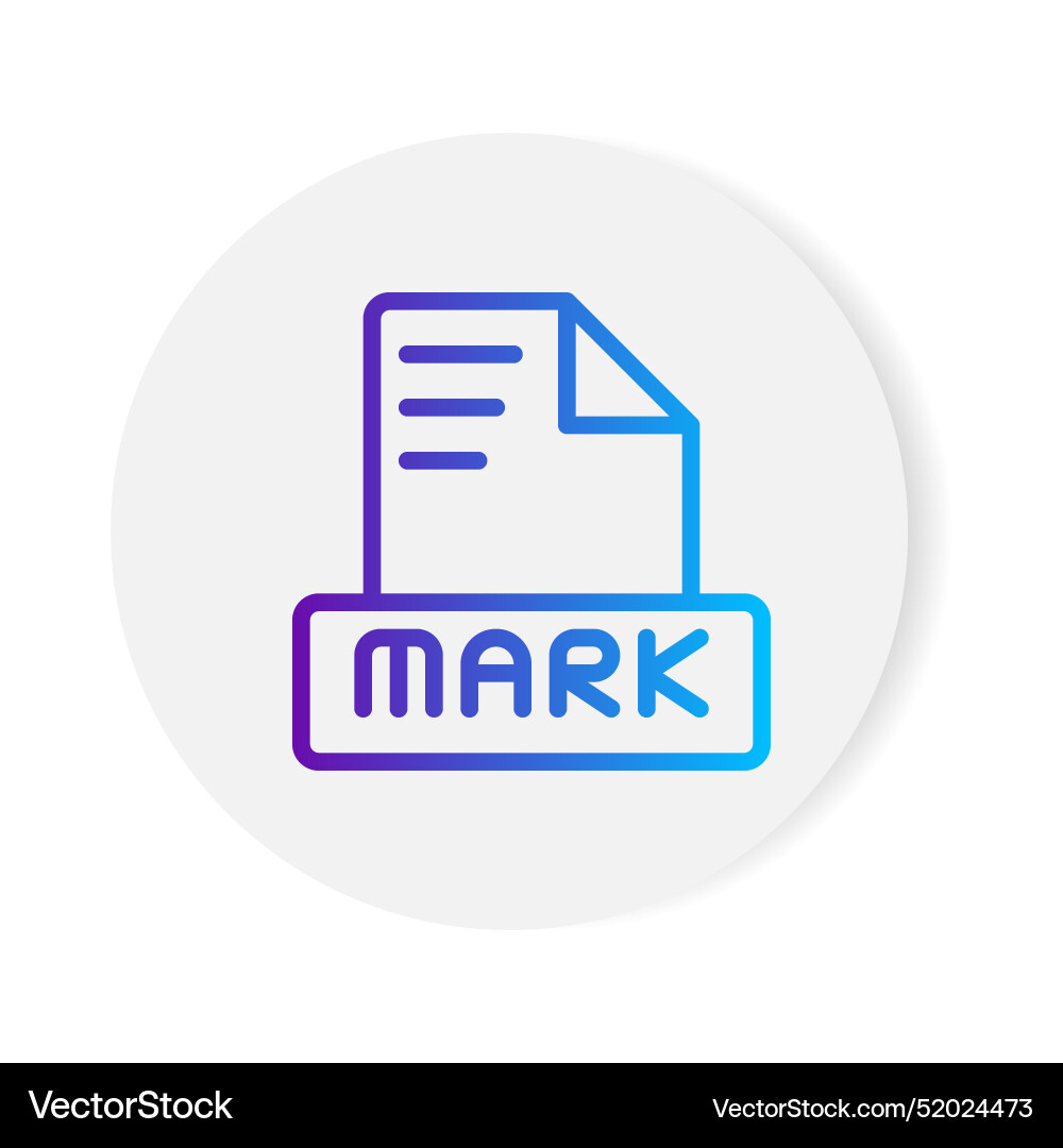 Markdown document format file icon with gradient Markdown document format file icon with gradient Vector Image