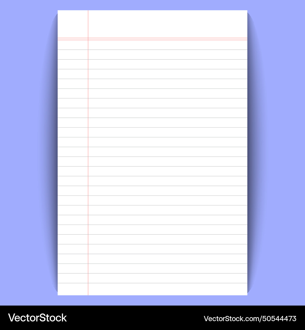Notebook paper with lines background Notebook paper with lines background Vector Image