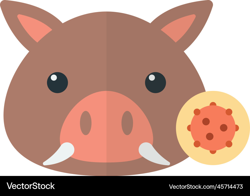 Pig and virus in minimal style Pig and virus in minimal style vector image