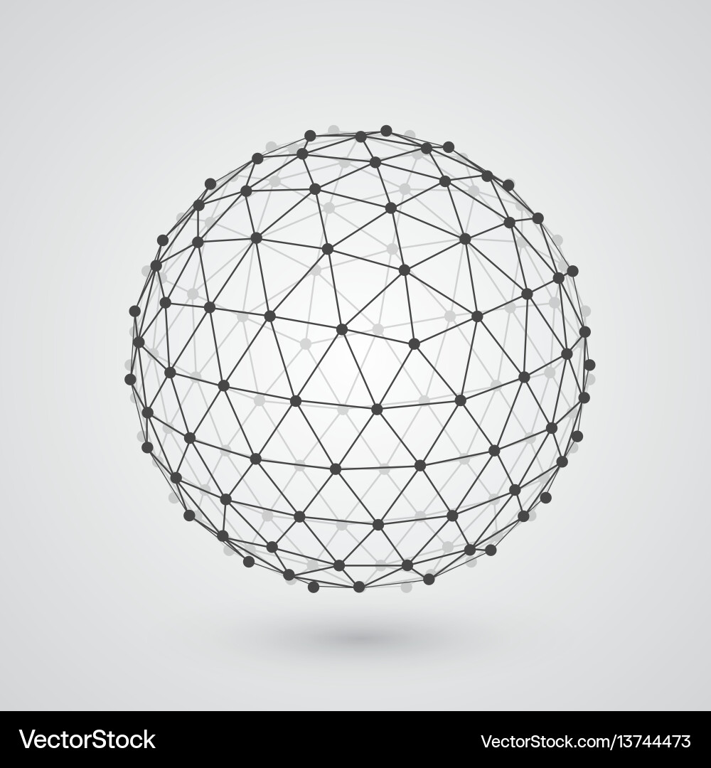Polygonal Sphere Data Visualization vector image
