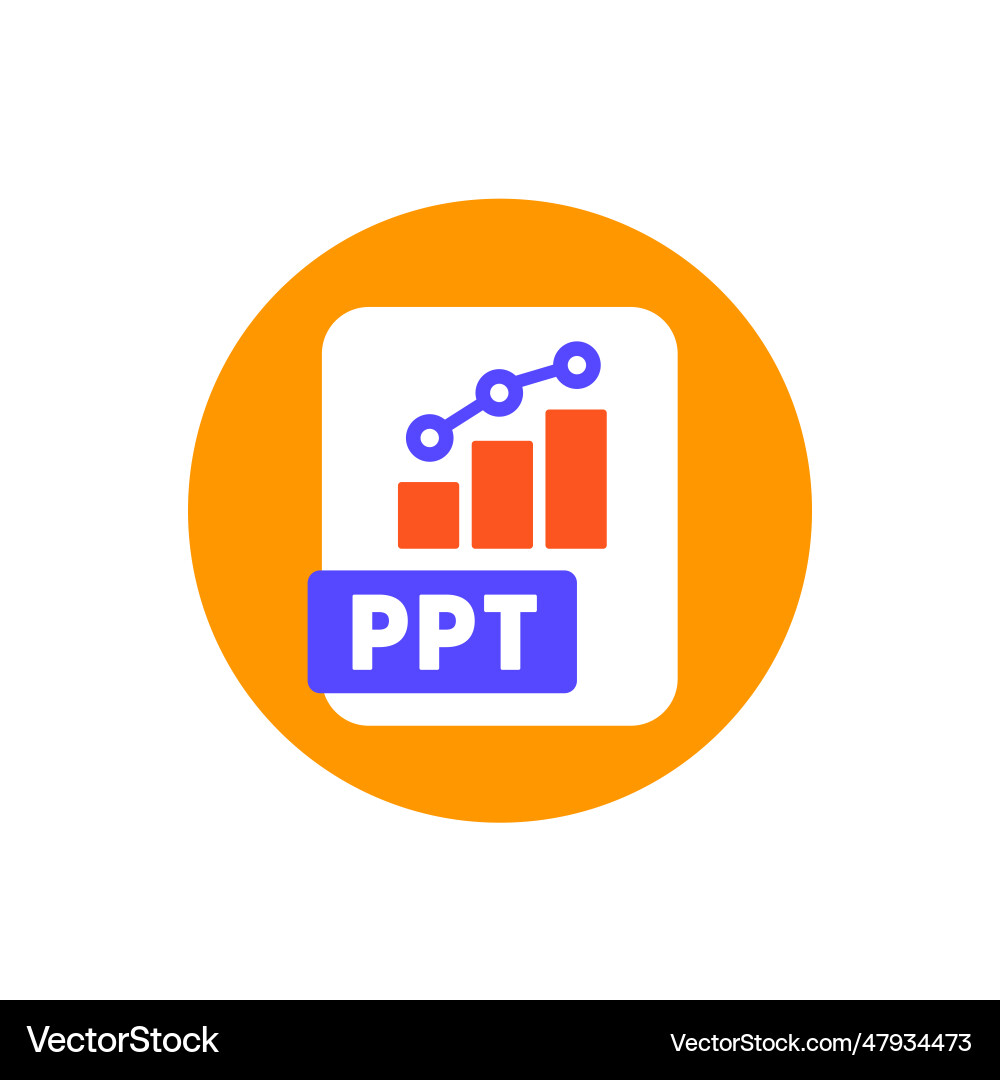 Ppt file format icon presentation and slides vector image