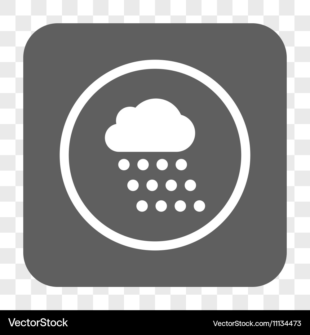 Rain cloud rounded square button Vector Image