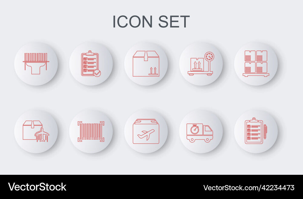 Set line verification of delivery list plane Set line verification of delivery list plane vector image