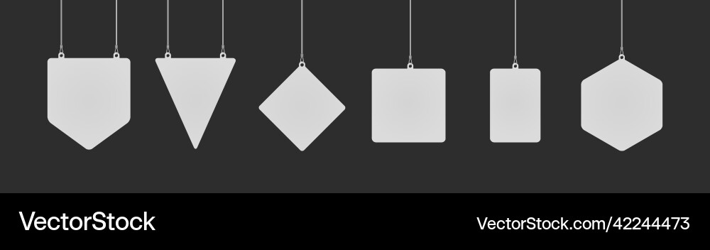 Set of triangle diamond rectangular and hexagon vector image
