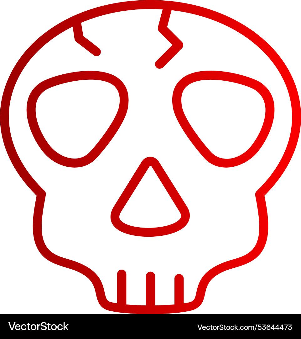 Skull line gradient icon Vector Image