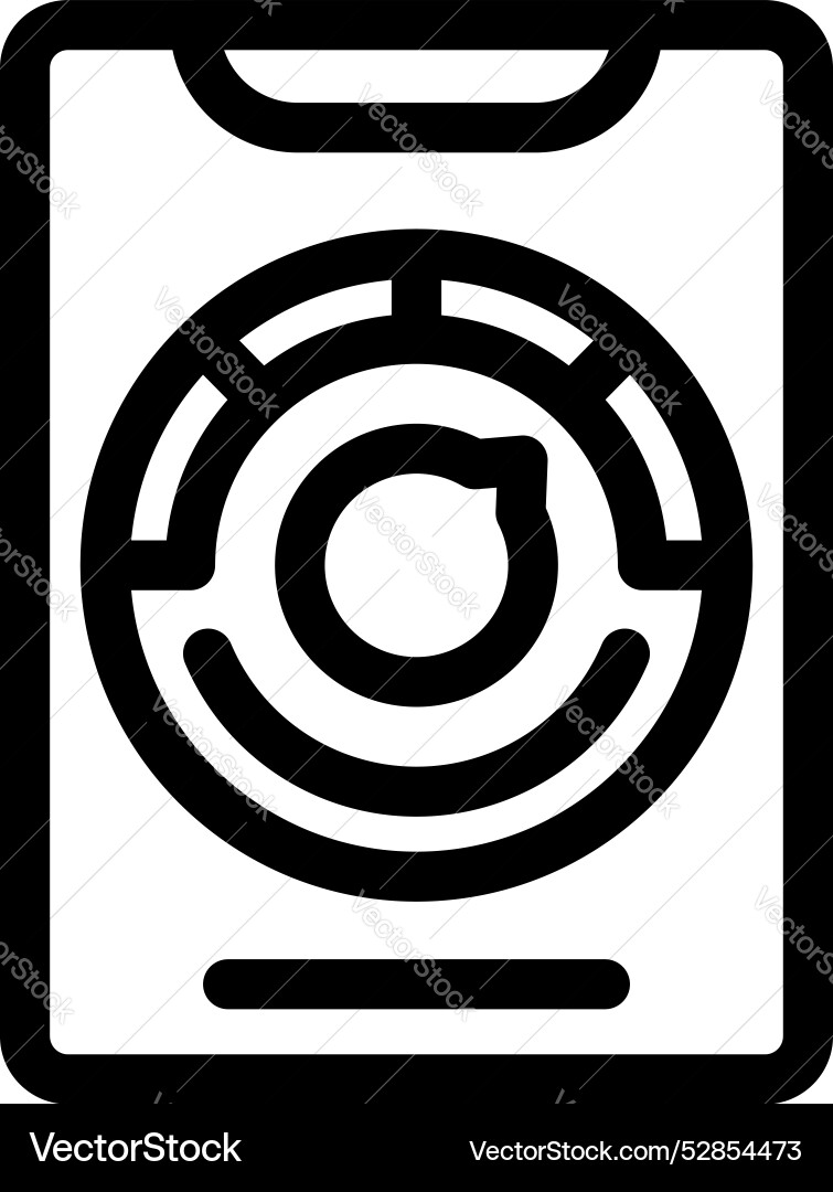 Smartphone showing loading status with circle Vector Image