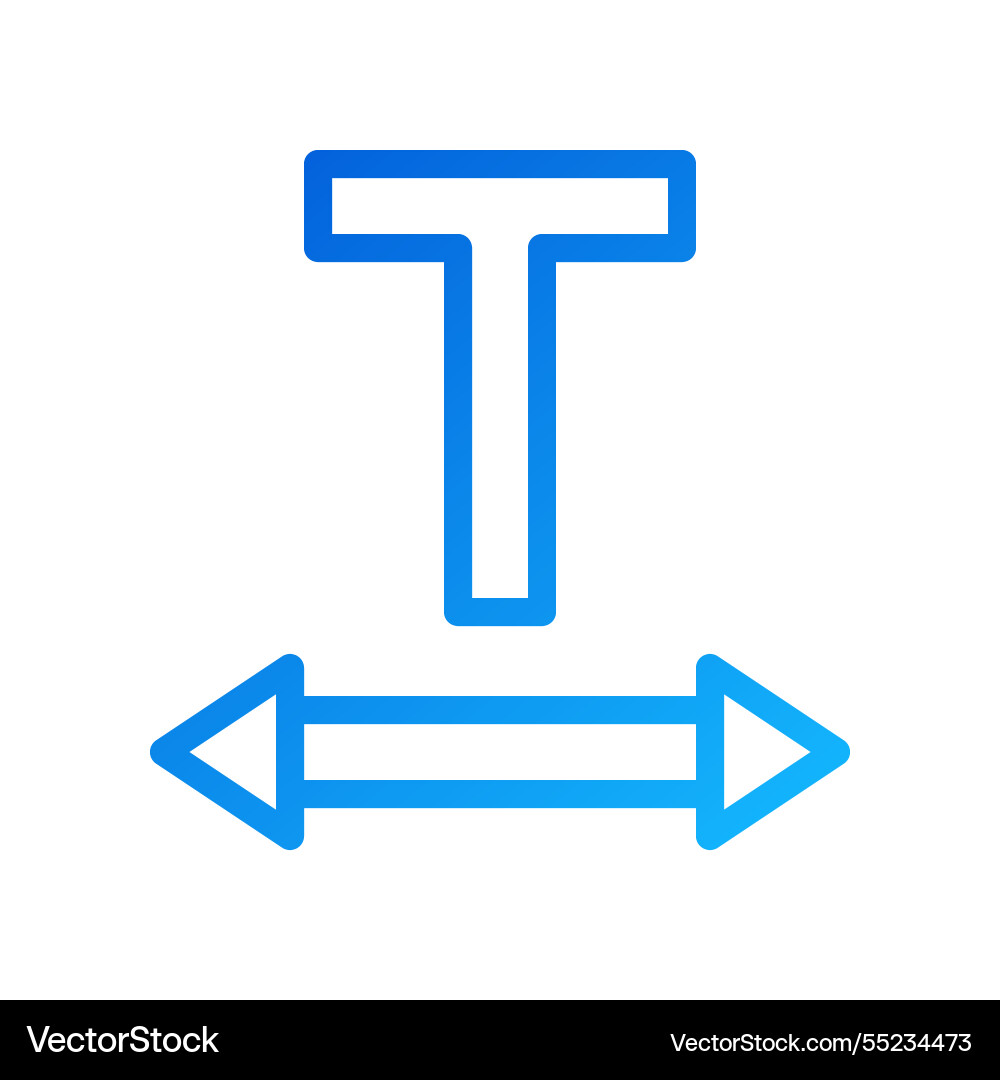 Text alignment icon with arrows blue color design vector image