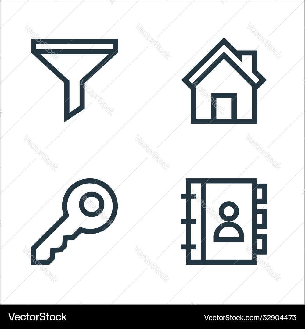 Web essentials line icons linear set quality Web essentials line icons linear set quality vector image