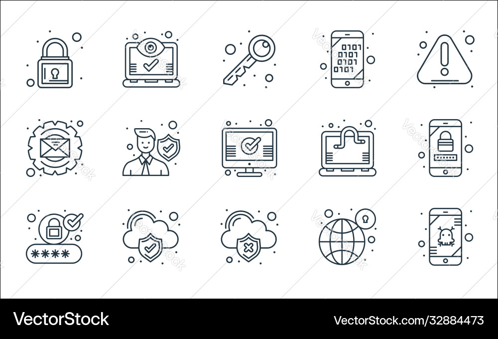 Web-Sicherheitslinie Icons lineare eingestellte Qualität Web-Sicherheitslinie Icons lineare eingestellte Qualität vektorbild