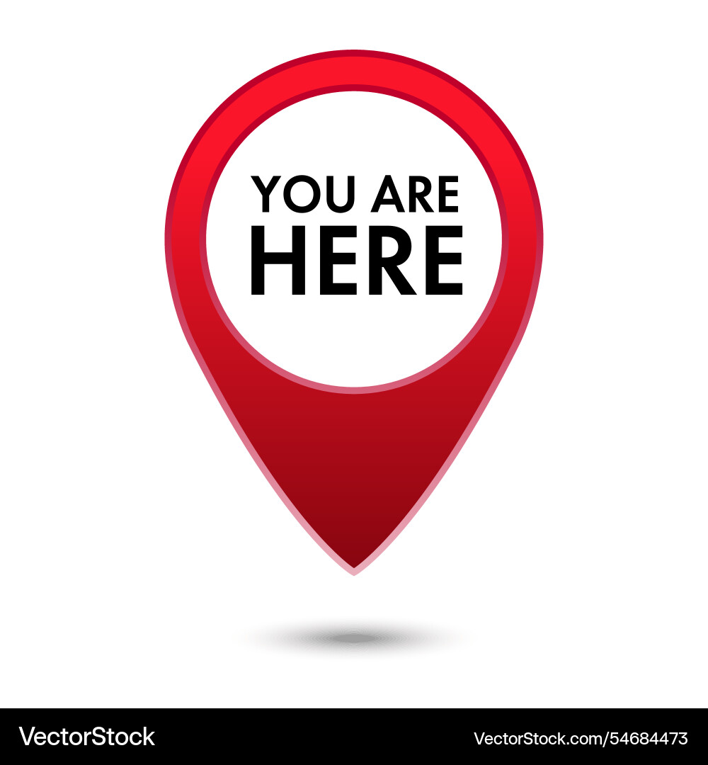 You are here map pointer icon red color You are here map pointer icon red color vector image