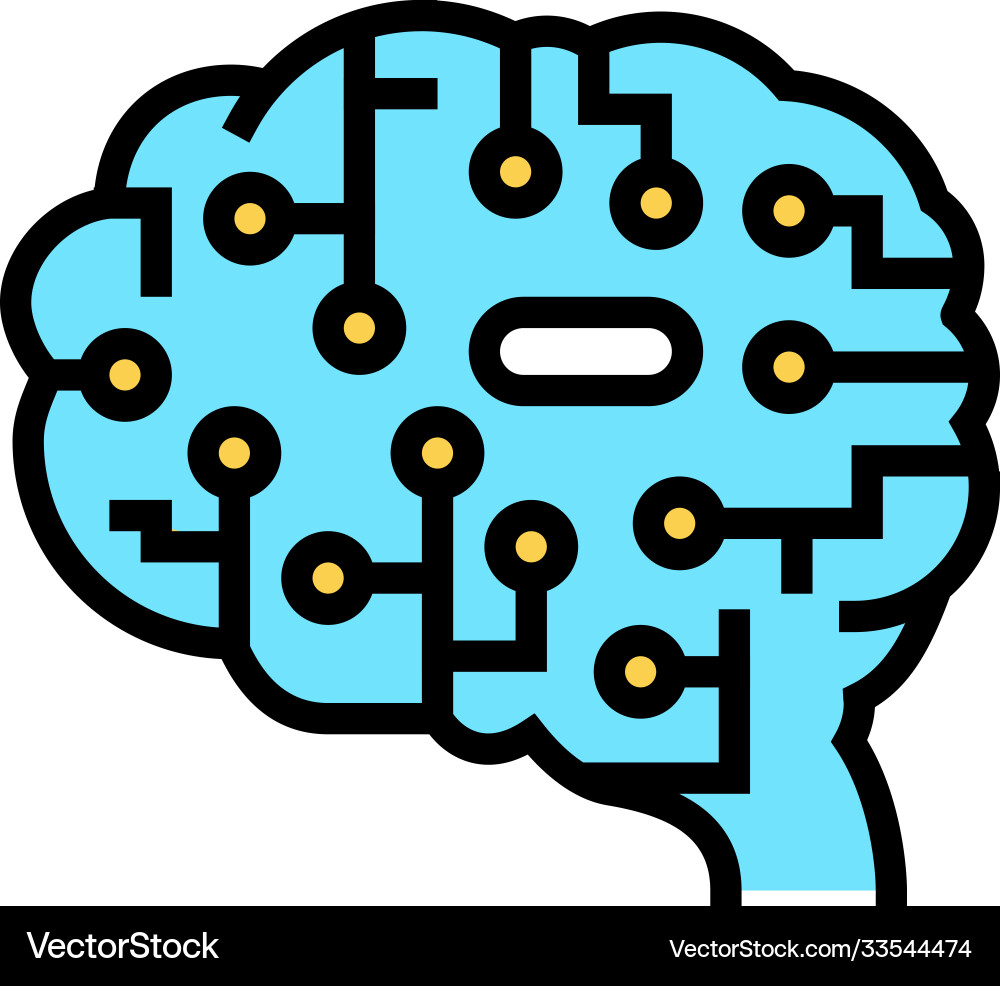 AI Brain Icon - Neural Network Vector Image