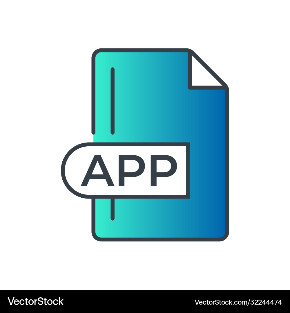 App file format icon extension gradient vector image