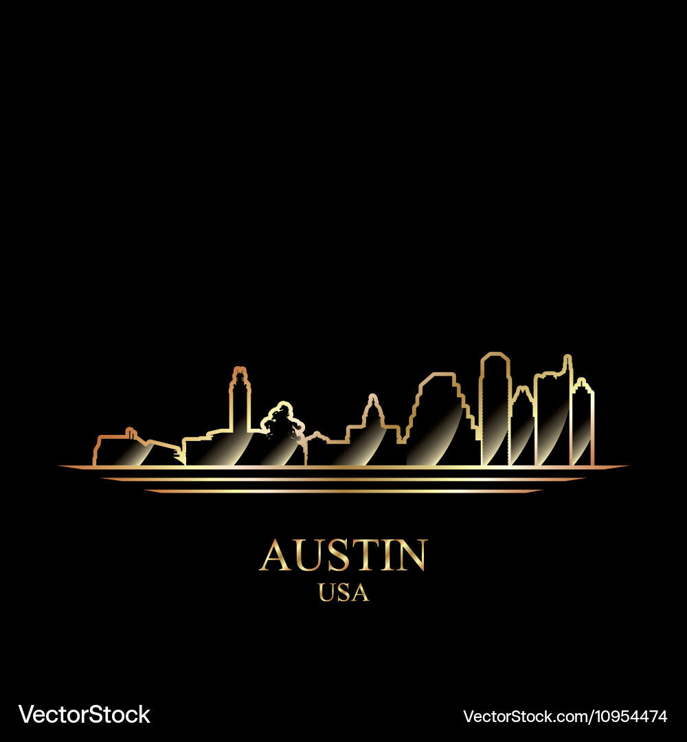 Austin Skyline Silhouette Vector Image
