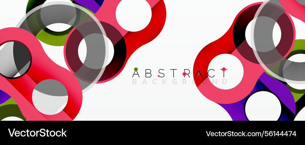 Bright colorful circles overlap creating dynamic vector image
