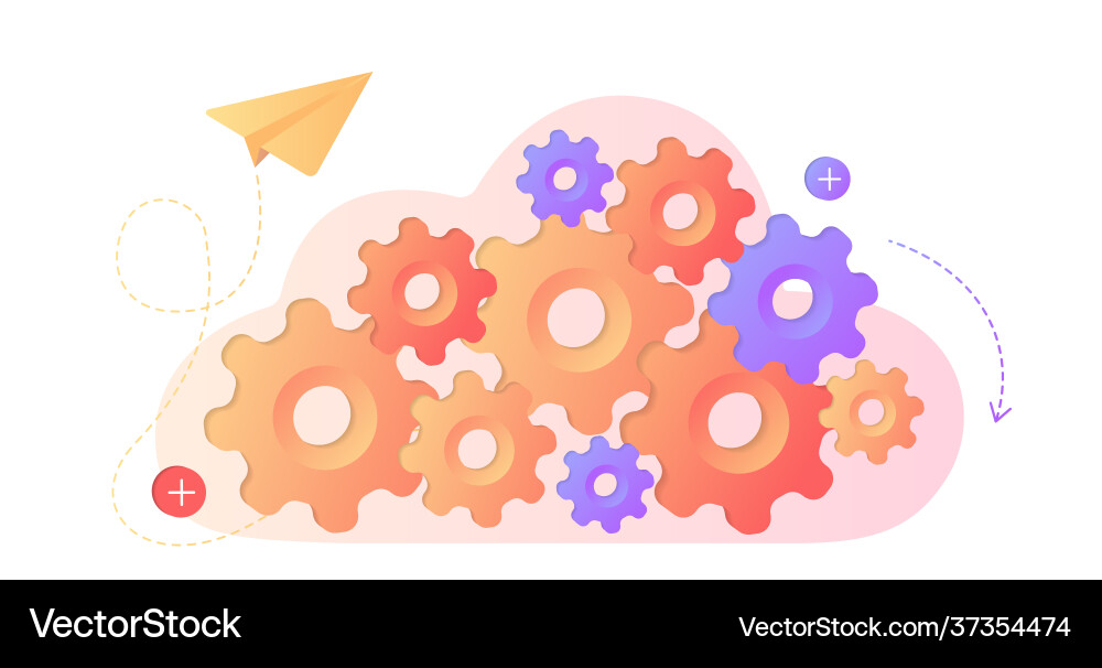 Database with cloud server process Database with cloud server process vector image