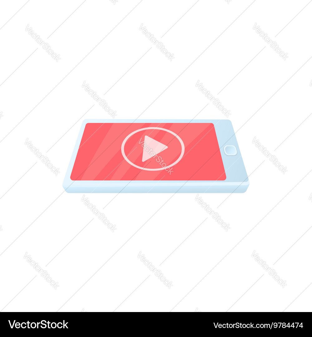 Digital tablet with media player icon Vector Image